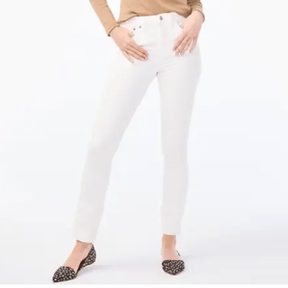 J Crew 28/30  Mercantile Mid Rise Skinny Jeans in Frost White Denim